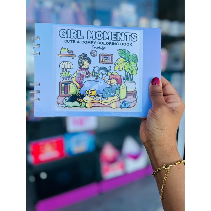 livro girls moments colorir para adultos e crianças coloringbook diversão garantida capa dura folhas grossas