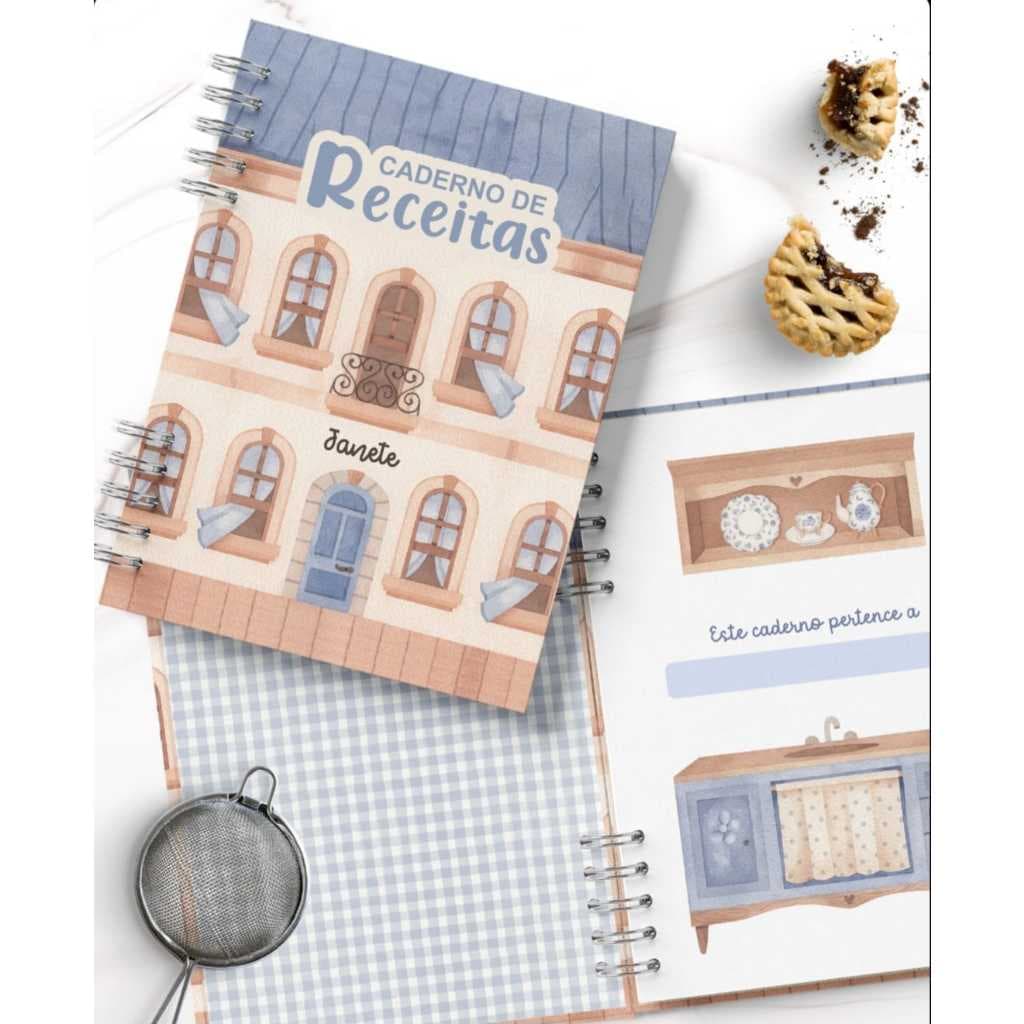 Caderno de Receitas Capa Dura A5 com 102 páginas Presente Memorias Momentos