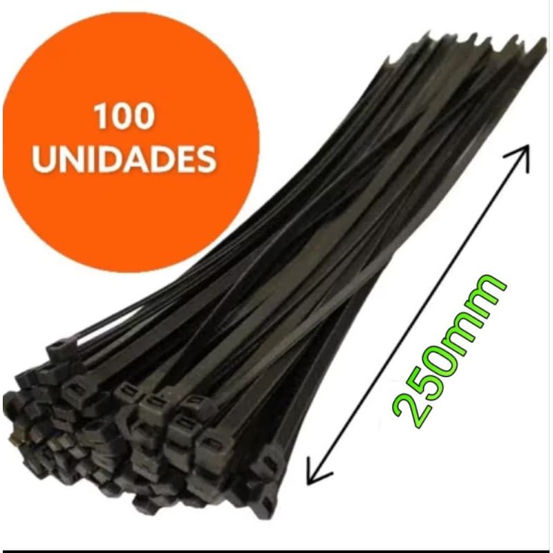 Abraçadeira Enforca Gato de Nylon Plásticas 25cm/30cm/40cm Preto /branco
