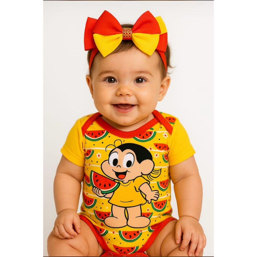 Body Magali Mêsversário Body Bebê Personagem Infantil Temático Body Bebê Divertido P ao G