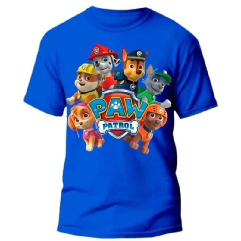 Camiseta Infantil Patrulha Canina Unisex 100%Algodão