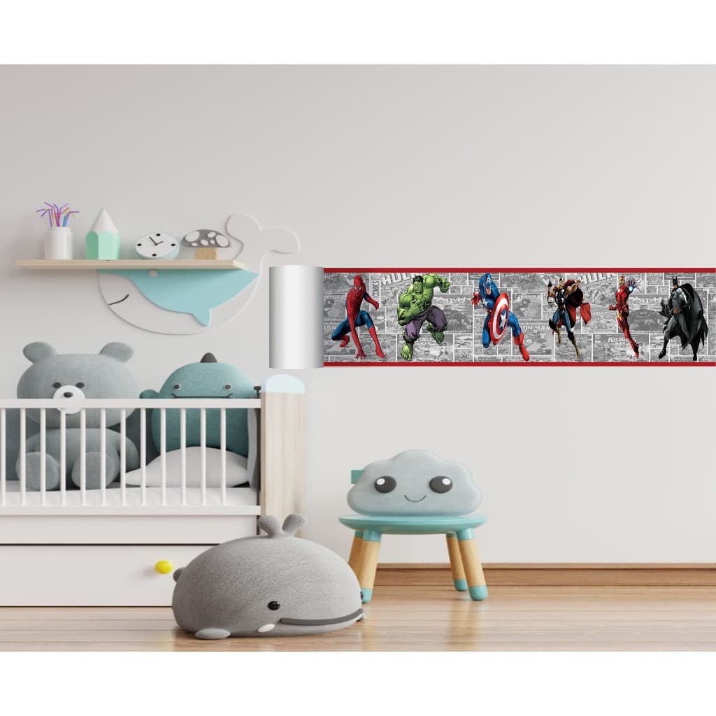 Faixa Decorativa Infantil Menino Adesivo Papel de Parede Herois
