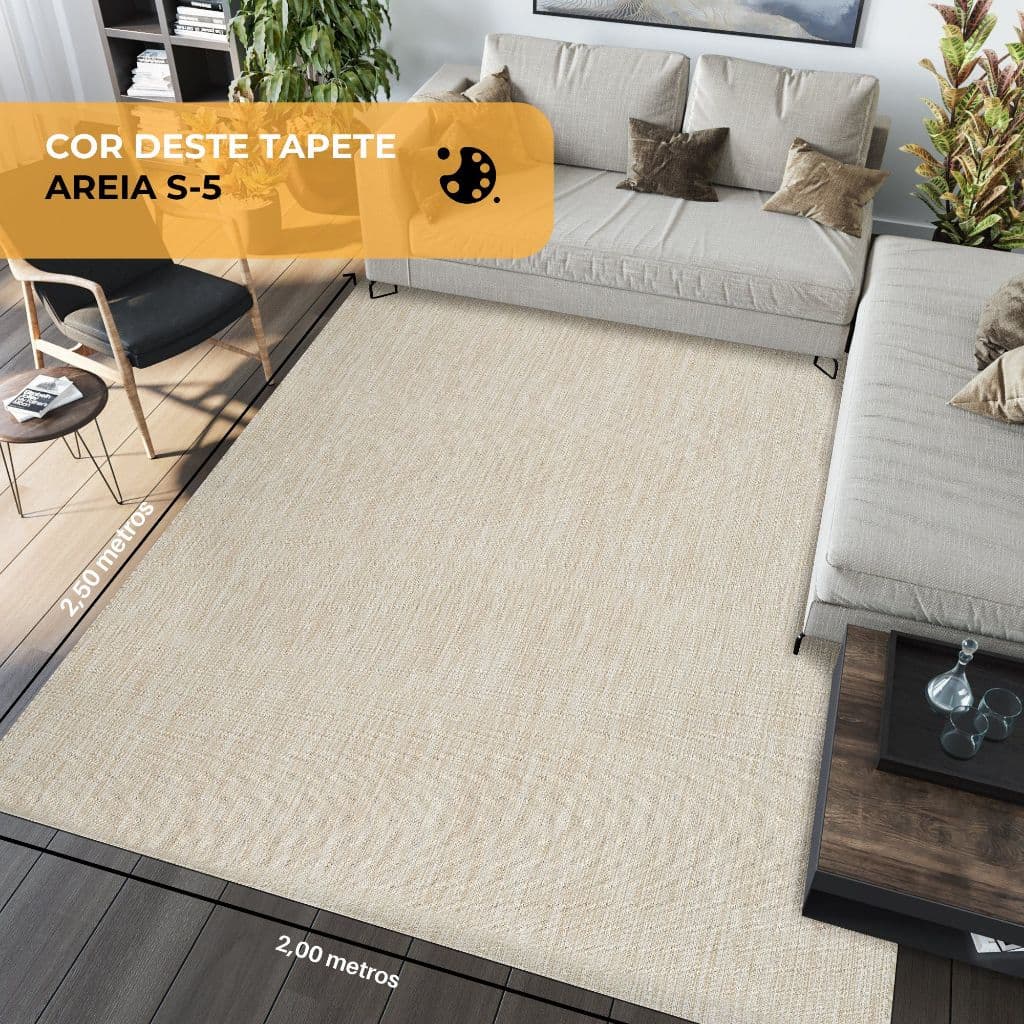 Tapete Sisal 2,00x2,50m | Fácil de Limpar | Antialérgico | Confortável | Uso Interno