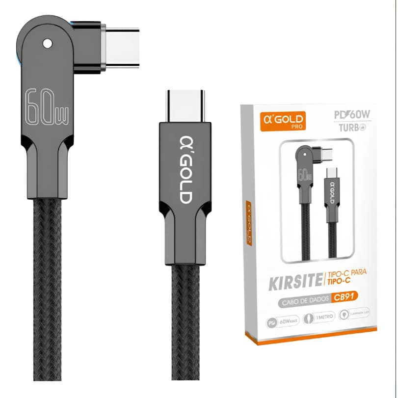 Cabo Articulado Para iPhone Tipo C X Lightning / Tipo C x Tipo C / USB X Lightning
