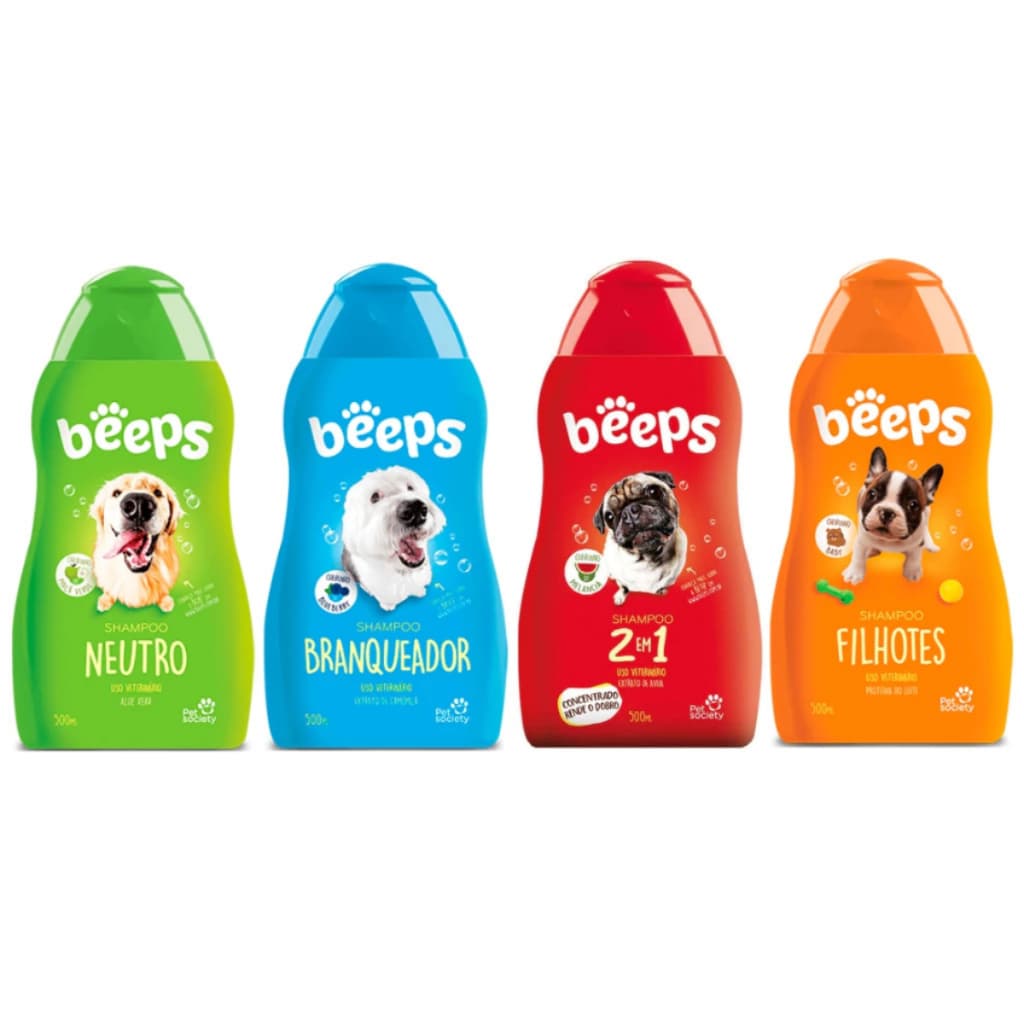 Shampoo Beeps Pet Society Para Cães e Gatos 500ml