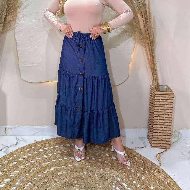 saia longa de chambray de tres marias