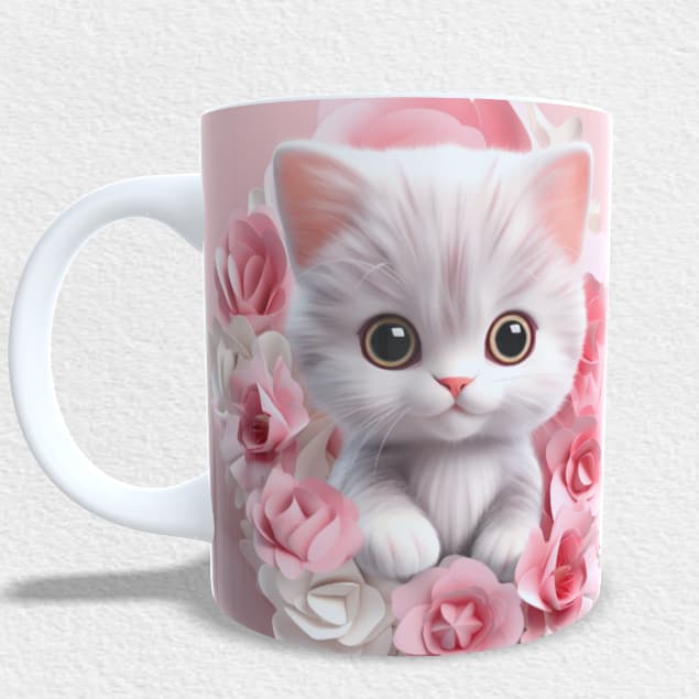 CANECA PERSONALIZADA DE GATO EFEITO 3D