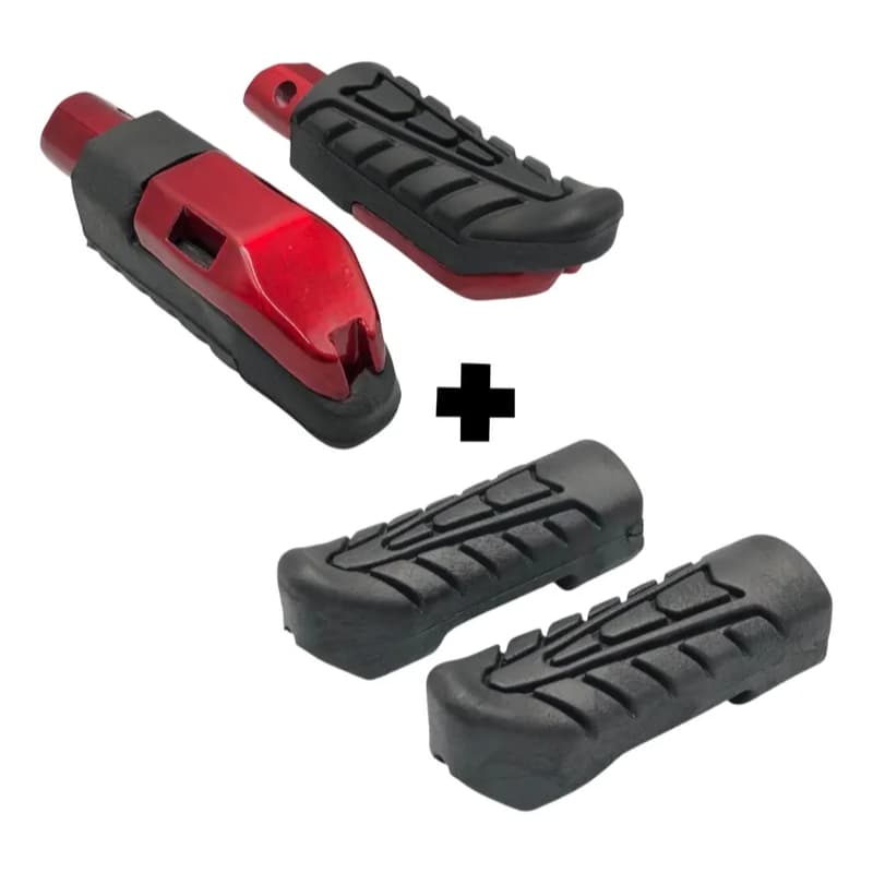 Kit Apoio De Pe Pedaleira Traseira + Borracha De Estribo Titan 160