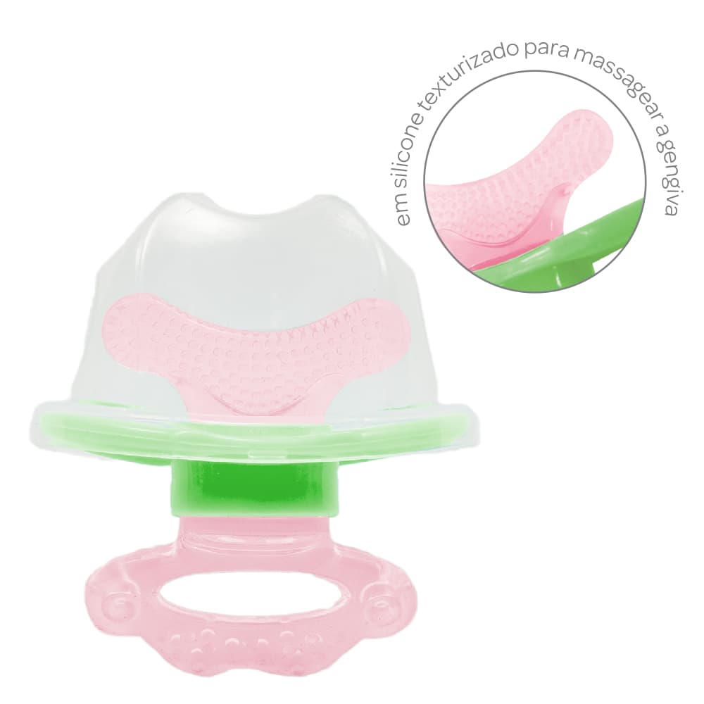 Mordedor com Massageador de Gengiva Buba - Azul e Rosa