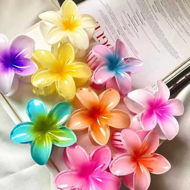 Kits até 12 peças – Grampos/Piranhas de Cabelo Flor de Feriado de Praia – Barrettes 4/6/8cm