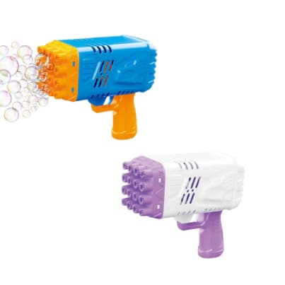 Brinquedo Máquina Bolha de Sabão 36 Bolhas Lança Automático Menino Menina