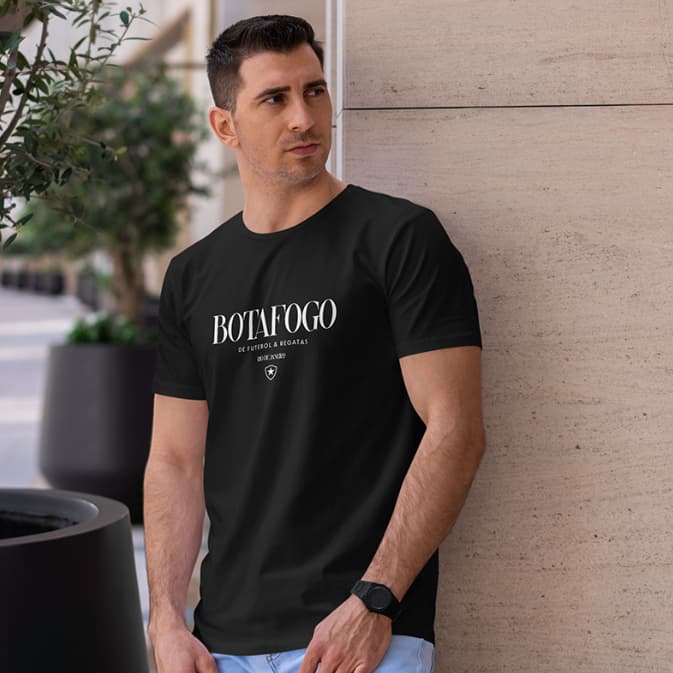 Camisa Botafogo Masculina Camiseta 100% Algodão Estampa Oficial do Glorioso de General Severiano