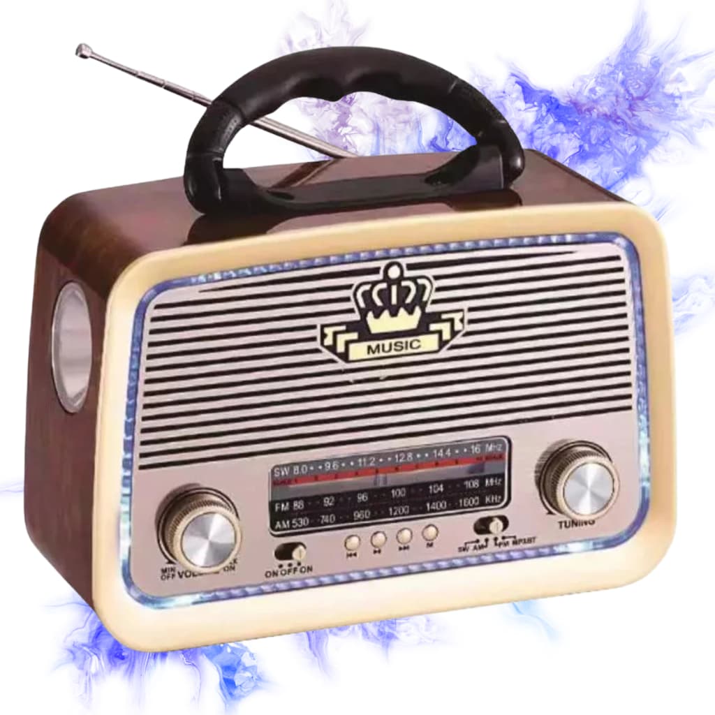 Rádio Portátil Retrô Vintage Antigo Am Fm A Pilha  Energia Usb Recarregável Bivolt bluetooth
