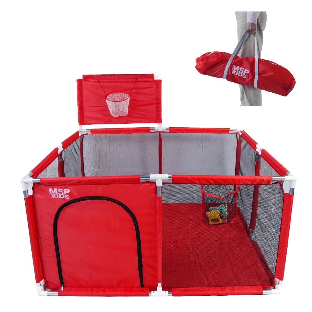Cercado Infantil Cesta de Basquete Playpen Seguro e Divertido Bebês e Crianças Playground Portátil
