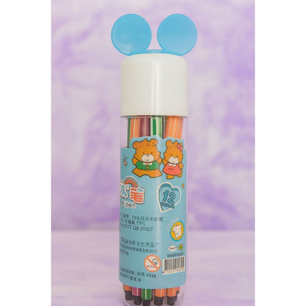 Kit 12 Canetas Hidrográficas Coloridas Laváveis Para Crianças Escolar Papelaria