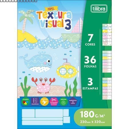 Bloco Criativo Colado ao Alto Textura Visual nº 3 36 Folhas 180g Tilibra