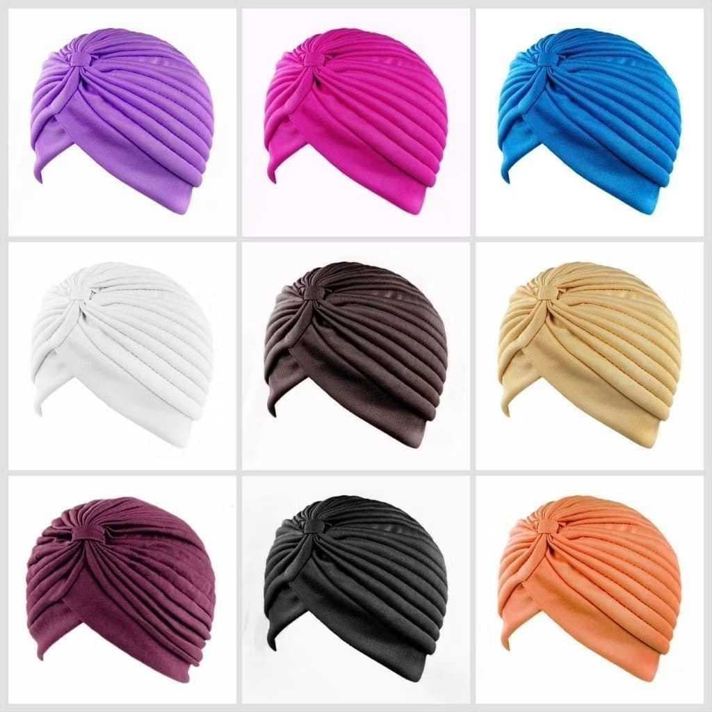 KIT 3 ao 12 Peças Turbante Chapéu Feminino Indiano Estiloso Com Elástico Fechado Para Conforto e Estilo
