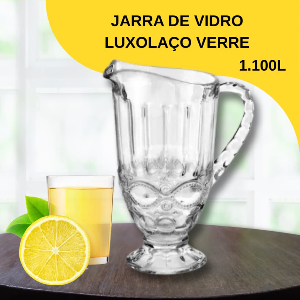 JARRA DE VIDRO CRISTAL LAÇO VERRE LUXO 1.1L
