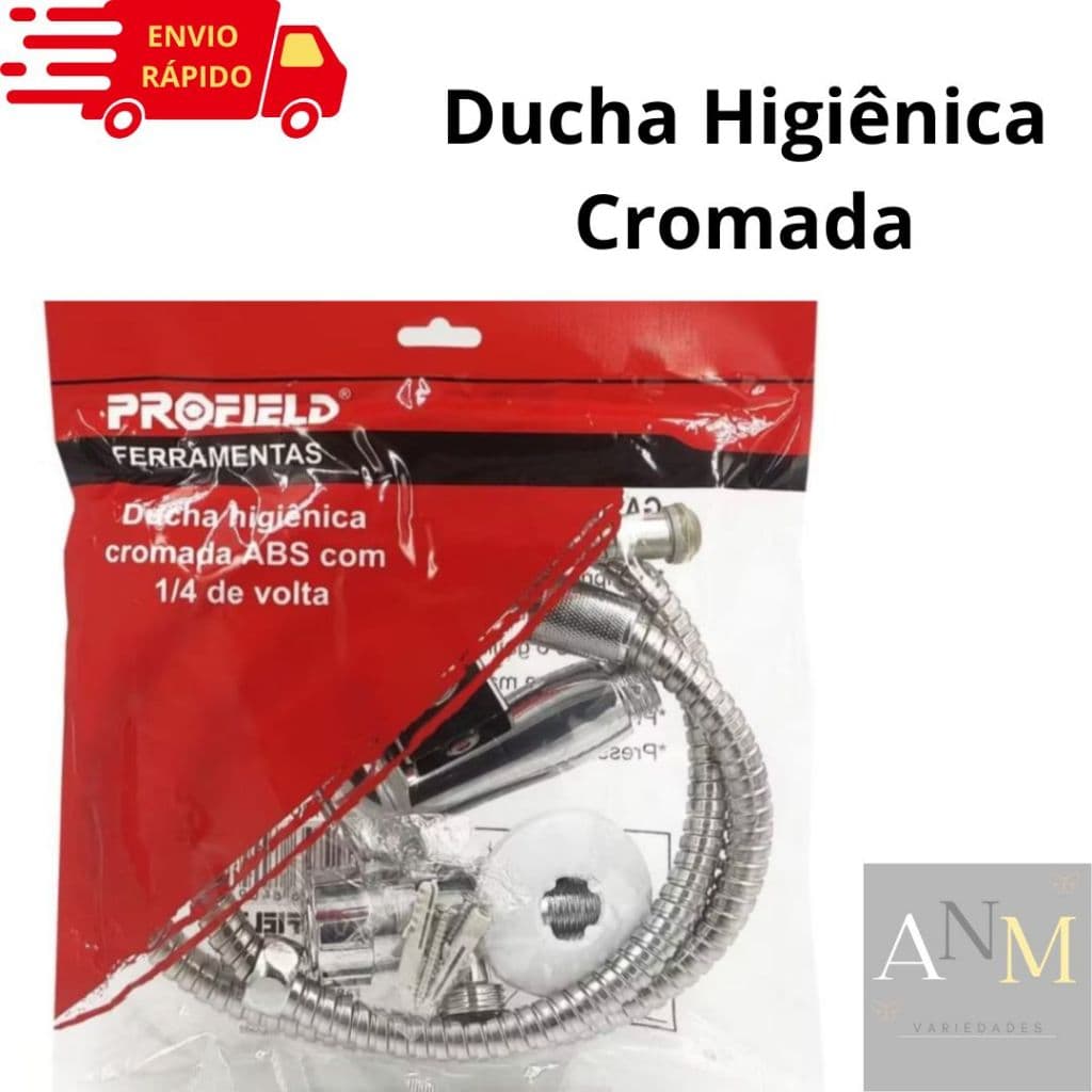 Ducha Higiênica Cromada Com Gatilho Abs Branco 1/4 De Volta