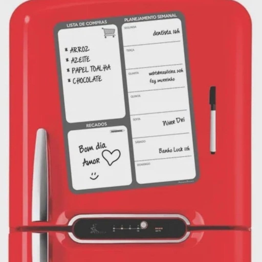 Imã Porta Recados Planner Semanal Agenda Recado（BOM DIA  AMO !!!）