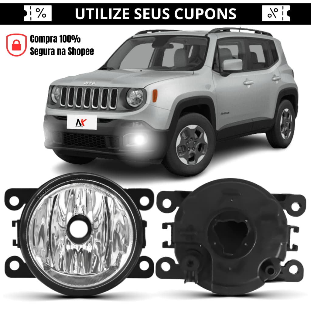 Farol Milha Jeep Renegade 2015 2016 2017 2018 Milha Auxiliar Milha Neblina