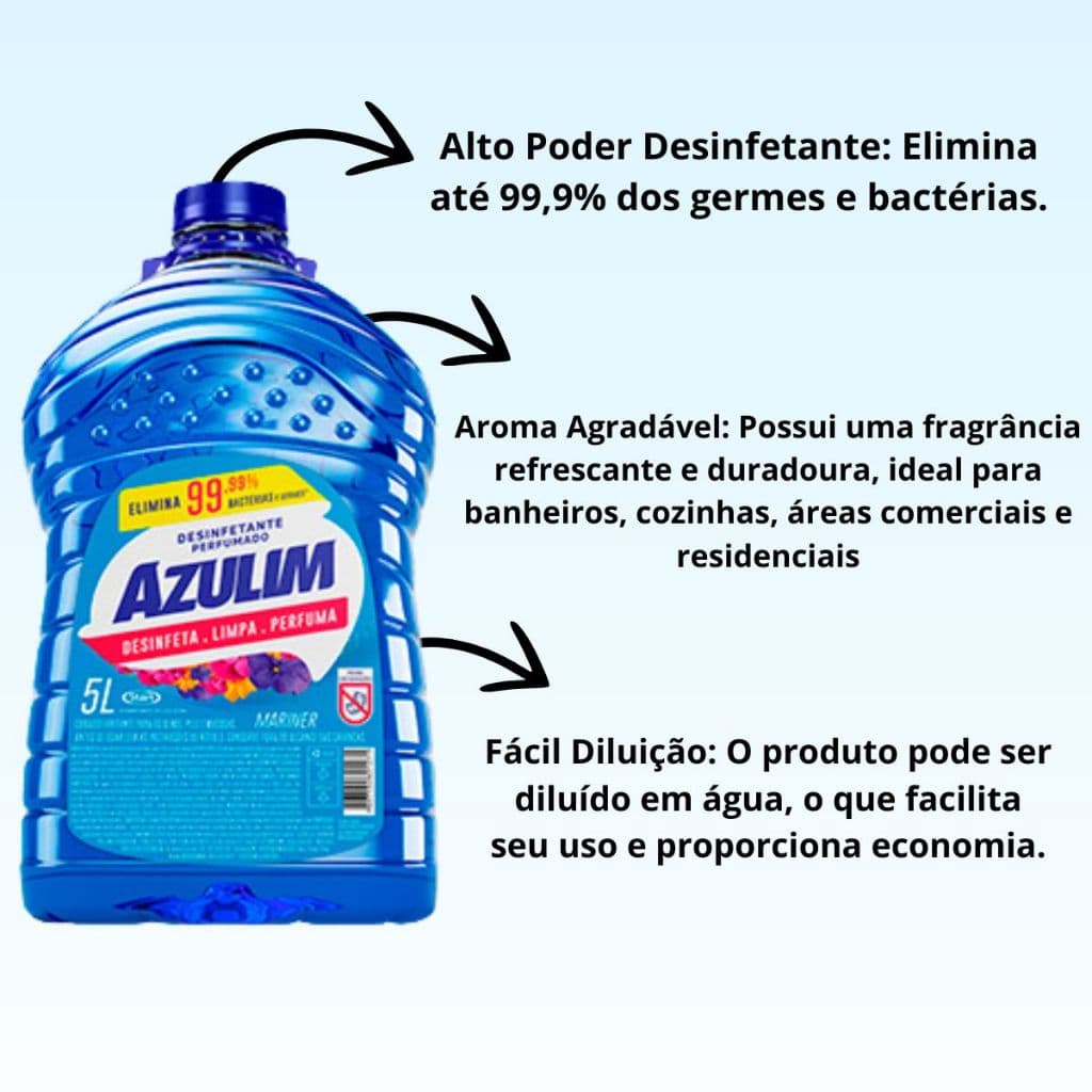 Desinfetante 5L Mariner Casa Limpa e Cheirosa Perfume Que Dura Mais Tempo Para Banheiro Piso Cozinha