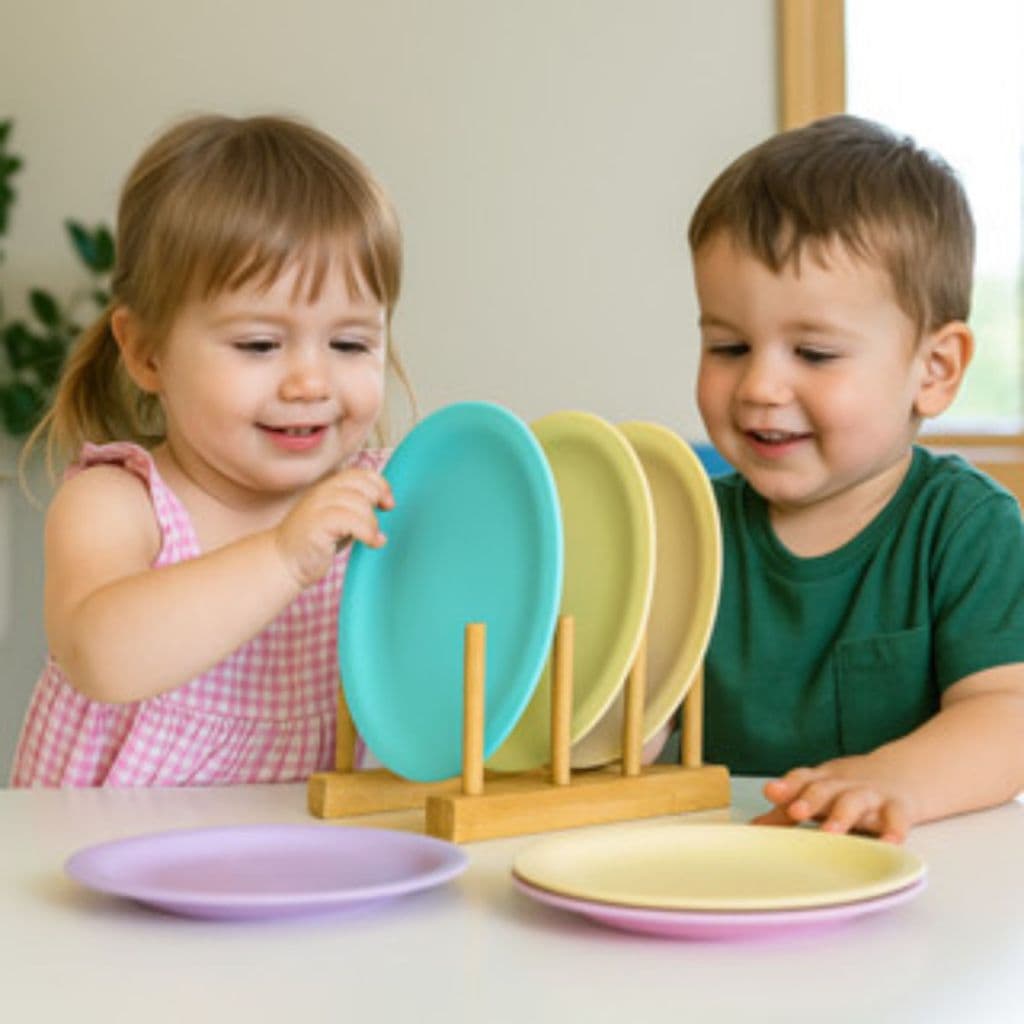 Kit Pratos Infantil  em Madeira Brinquedos Educativos de Casinha