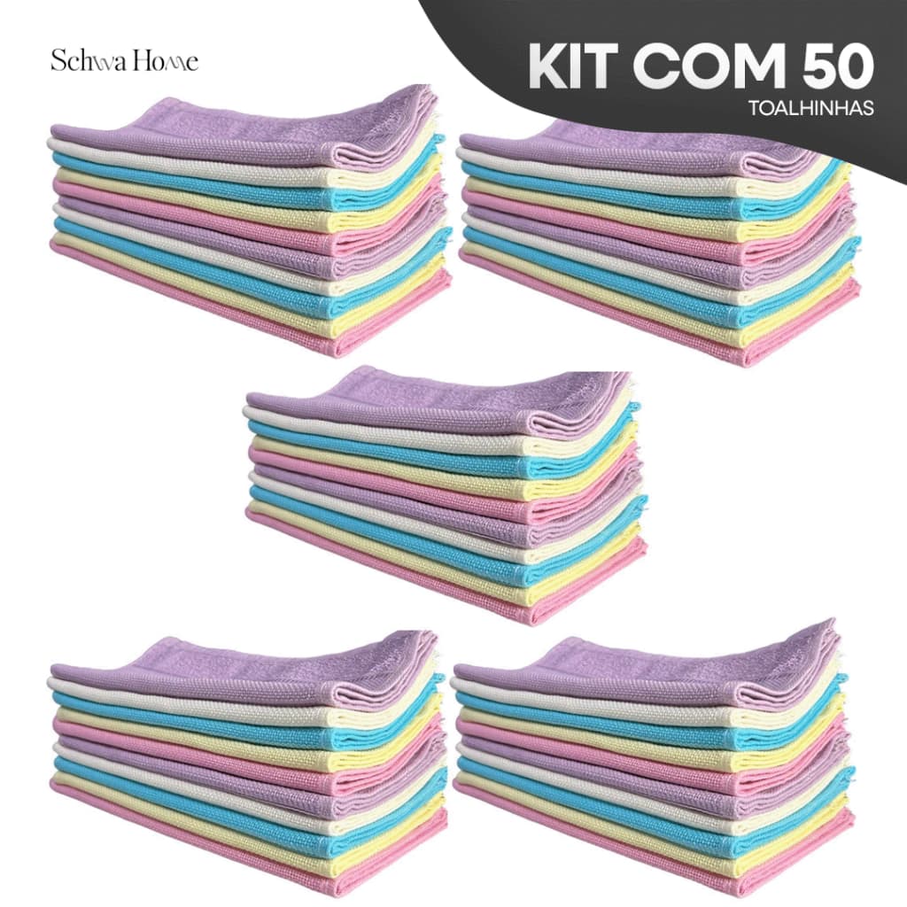 Kit 50 Toalhinha De Mão Lavabo Ponto Cruz Para Bordar 29x50cm Atacado