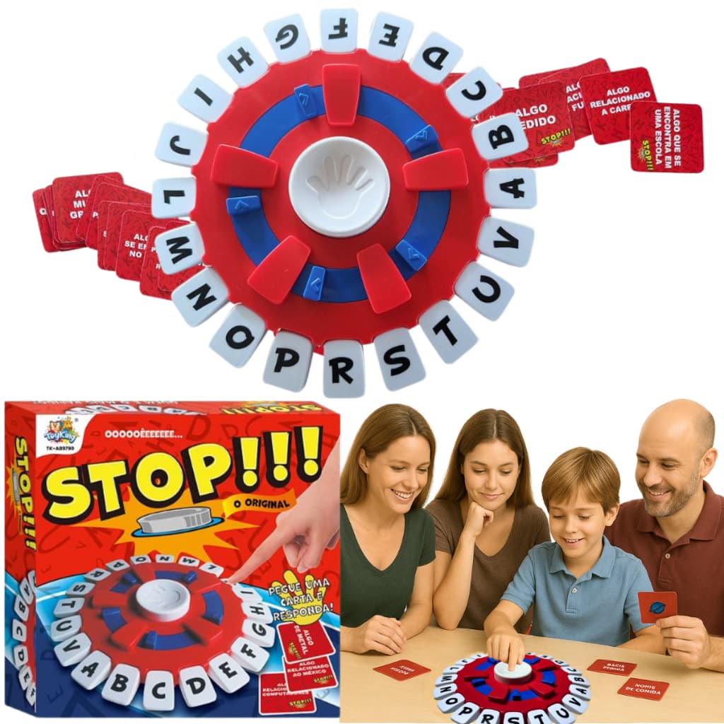 Jogo Stop Tapple Tabuleiro De Desafio Caça Palavras em Segundos Rápidos Brinquedo em Português com Teclas