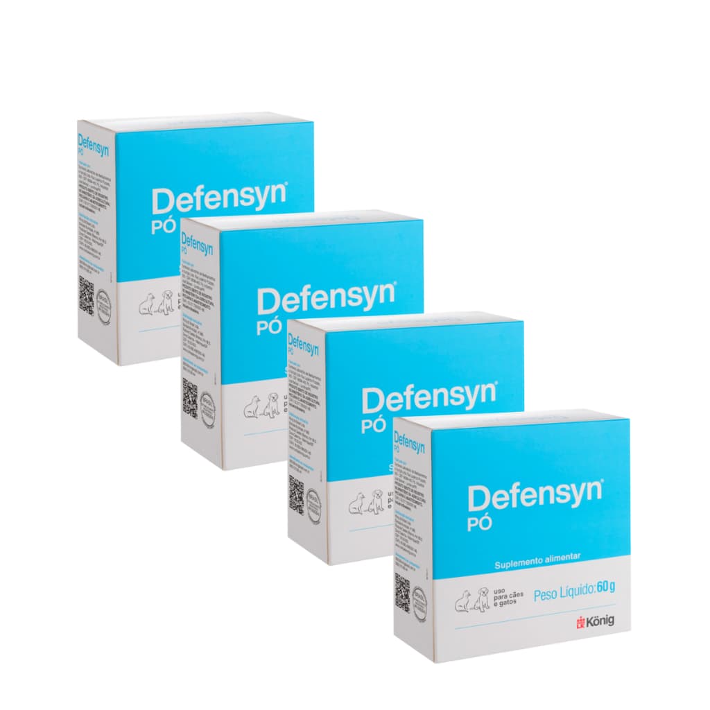 Kit 4 Defensyn Pó 60g Suplemento Alimentar Para Cães E Gatos