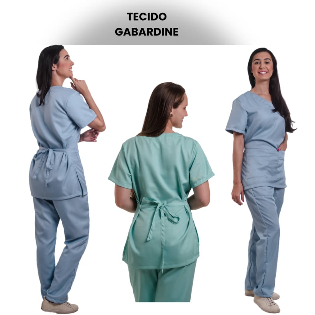 Scrub Feminino Acinturado Premium Gabardine – Pijama Cirúrgico para Hospital e Clínica - Enfermagem