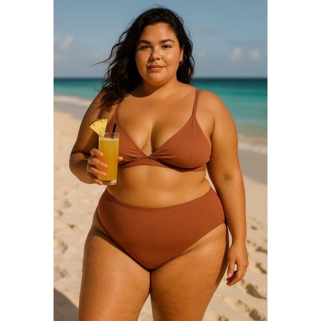 Biquíni Feminino Cintura Alta com Top Confortável – Moda Praia Estilo Retrô
