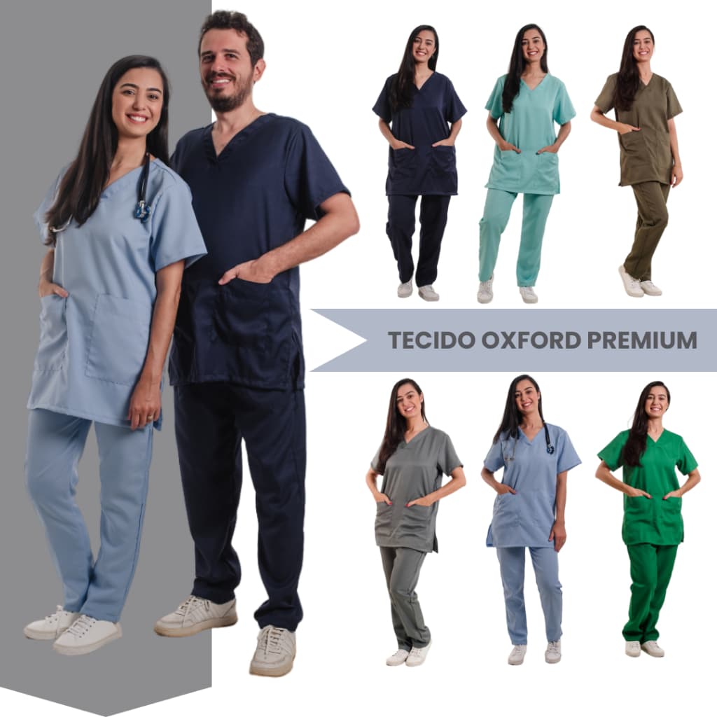 Scrub Enfermagem Pijama Cirúrgico Hospital Clínica Uniforme OXFORD Linha Premium Unissex