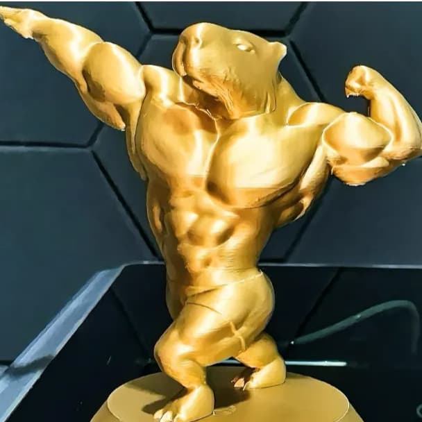Troféu de Capivara Fisiculturista 3D - Peça Decorativa p/ Casa Quarto Presentes etc
