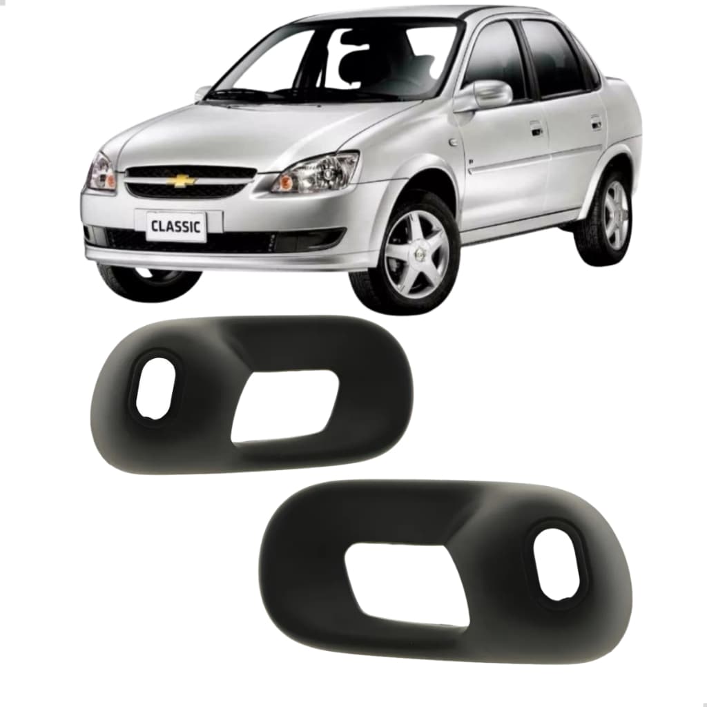 Par Moldura Maçaneta Interna Traseira Gm Chevrolet Classic 1995 a 2010