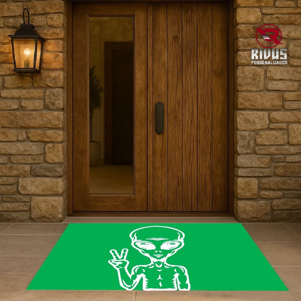 Tapete Decorativo várias medidas Capacho antiderrapante modelo Alien