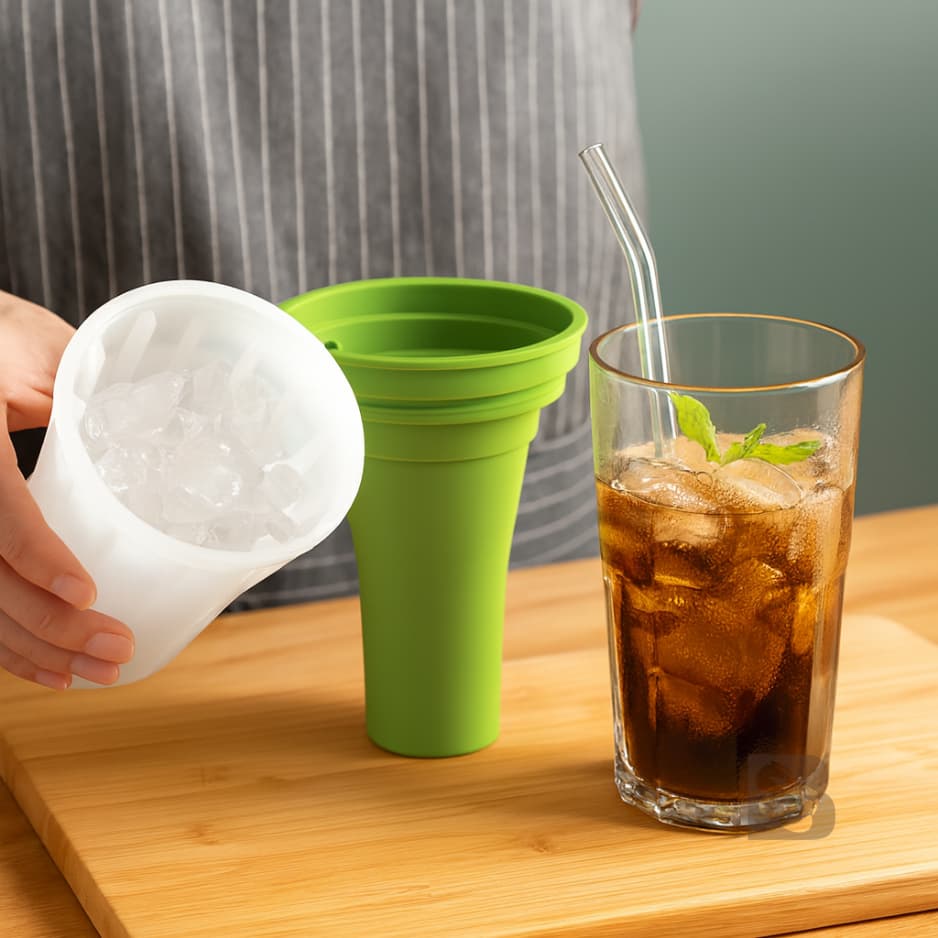 Forma de Gelo Smoothie Copo Com Tampa Molde De Gelo Bebida Gelada Cubos De Gelo Raspadinhas