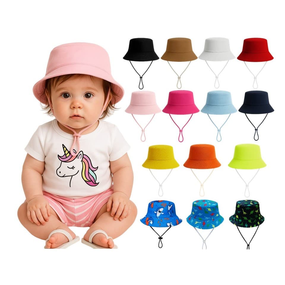 Chapéu Bucket COM CORDINHA bebê RECEM NASCIDO infantil Menina boné praia casual proteção solar