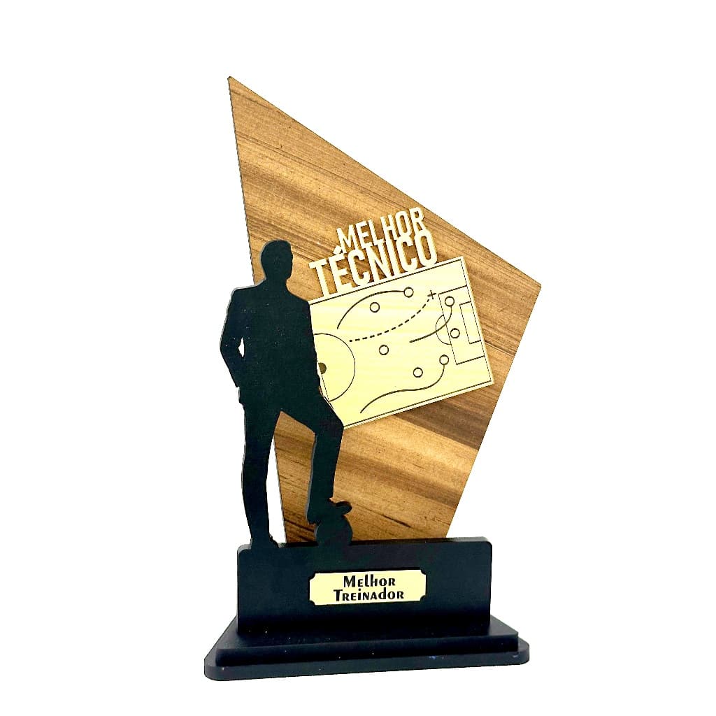 Troféu Melhor Técnico - Acrílico E Mdf - Premiação Atletas