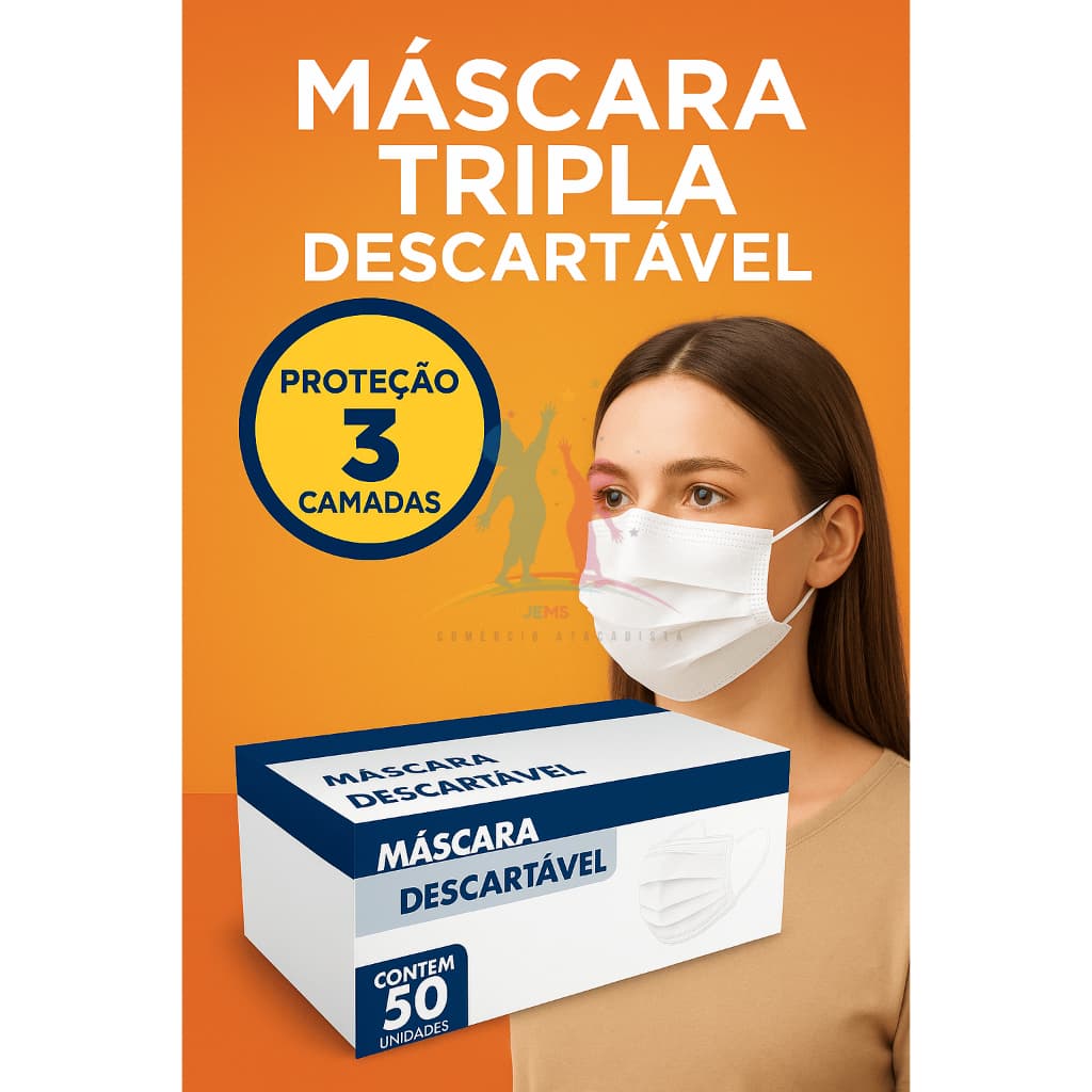 Kit Com 5 Mascara Tripla Descartável 250 Unidades