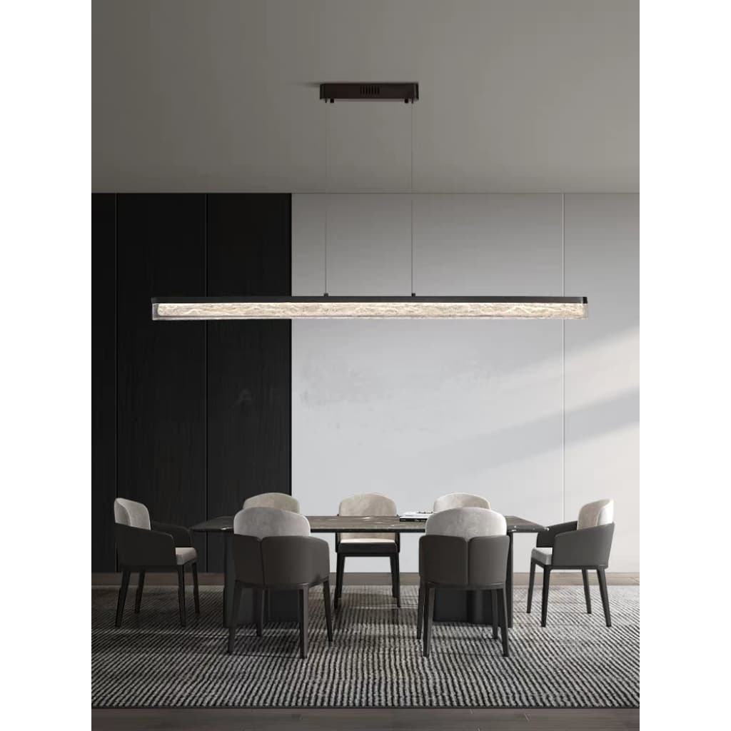Lustre pendente rachado de gelo minimalista nórdico- Estilo Minimalista para Sala de Jantar  bivlot 3cors