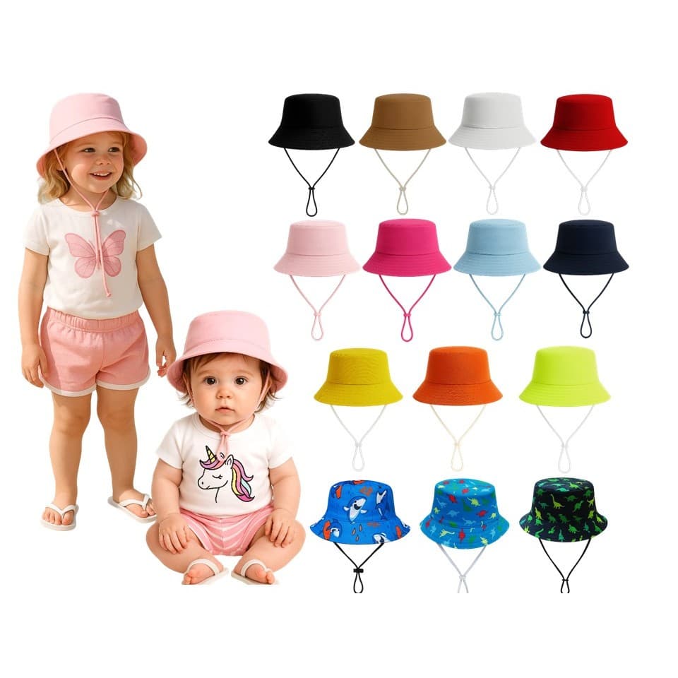 Chapéu Bucket COM CORDINHA bebê infantil Menina boné praia casual proteção solar