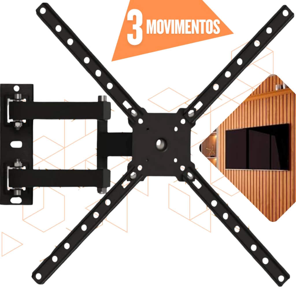 Suporte TV e Monitor Tri Articulado LCD LED PLASMA 10 A 60 Polegadas Parede