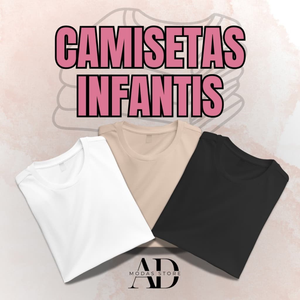 Kit 3 Camisetas infantil unisex 100% algodao