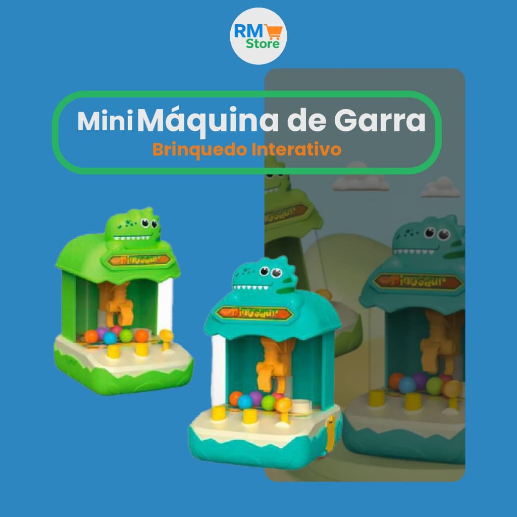Mini Máquina de Garra Dinossauro – Brinquedo Interativo