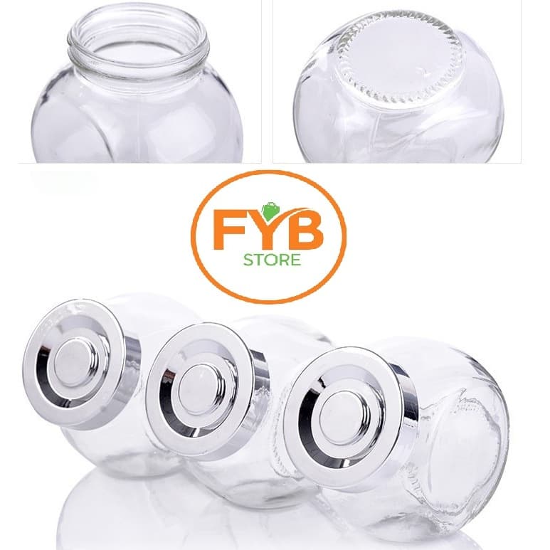 Porta Temperos de Vidro 180ml com Tampa Prata Empilhável | Kit 2, 4, 8 ou 16