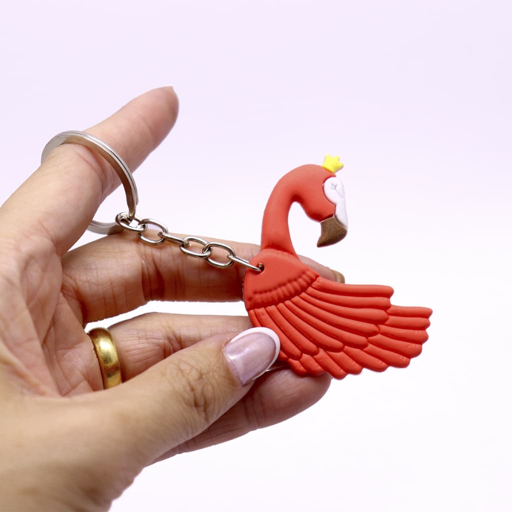 Chaveiro Flamingo para bolsas, malas e chaveiros