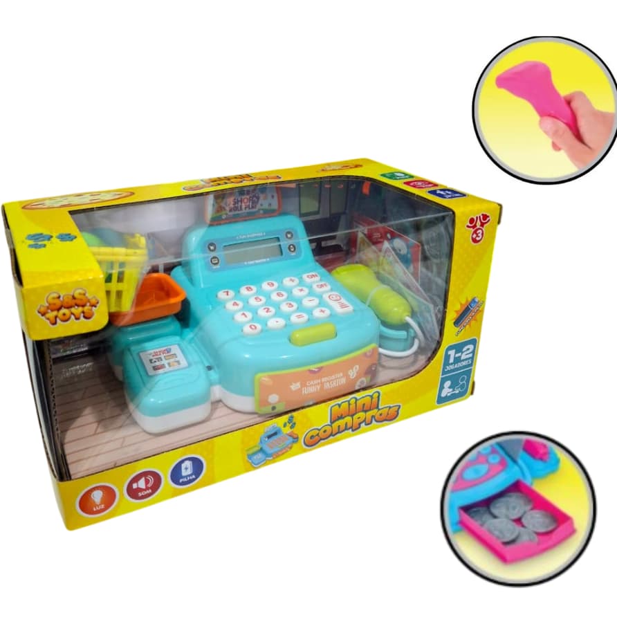 Brinquedo Mini Caixa Registradora Com Calculadora