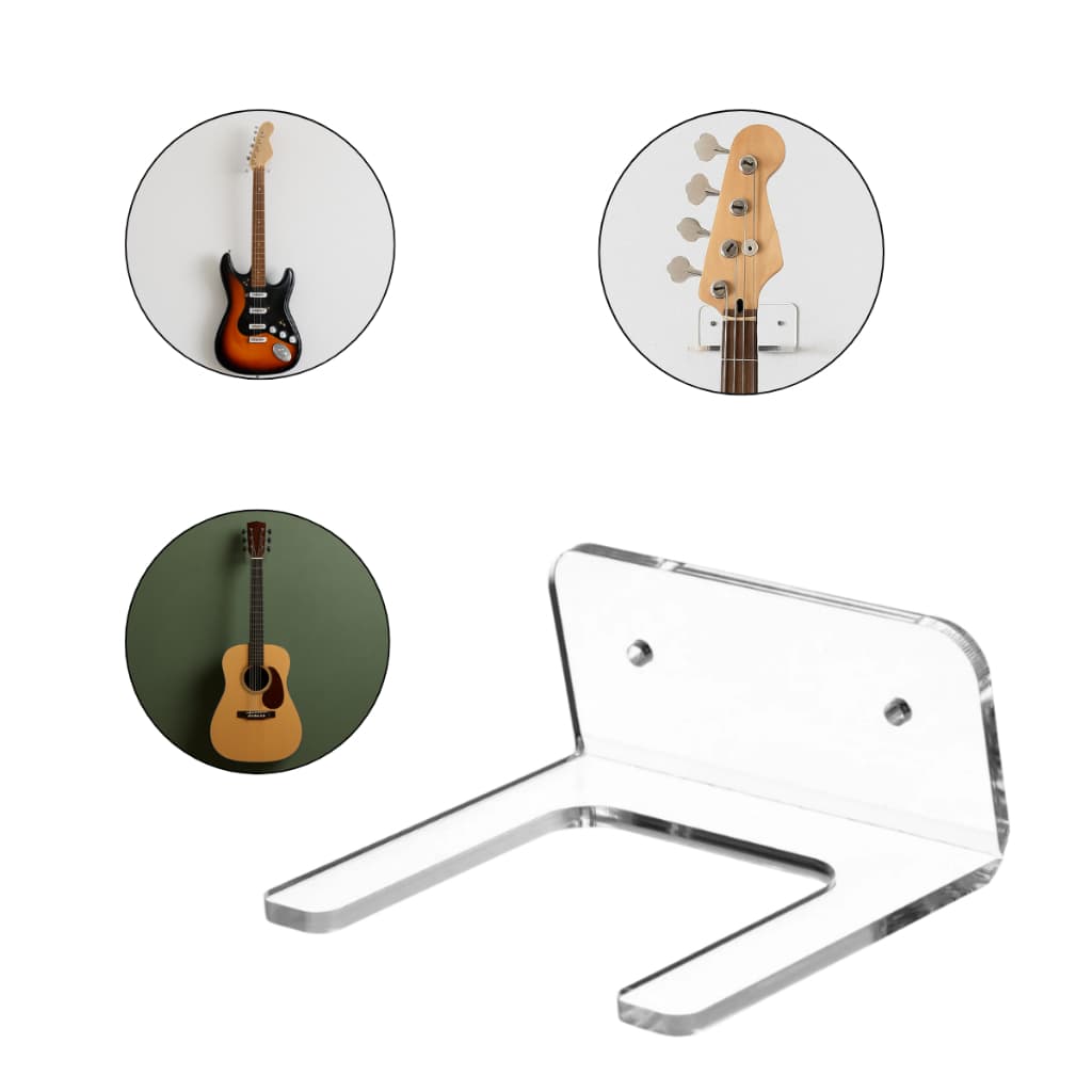 Suporte de Parede para Pendurar Violão Guitarra Baixo Acrílico Facil Montagem