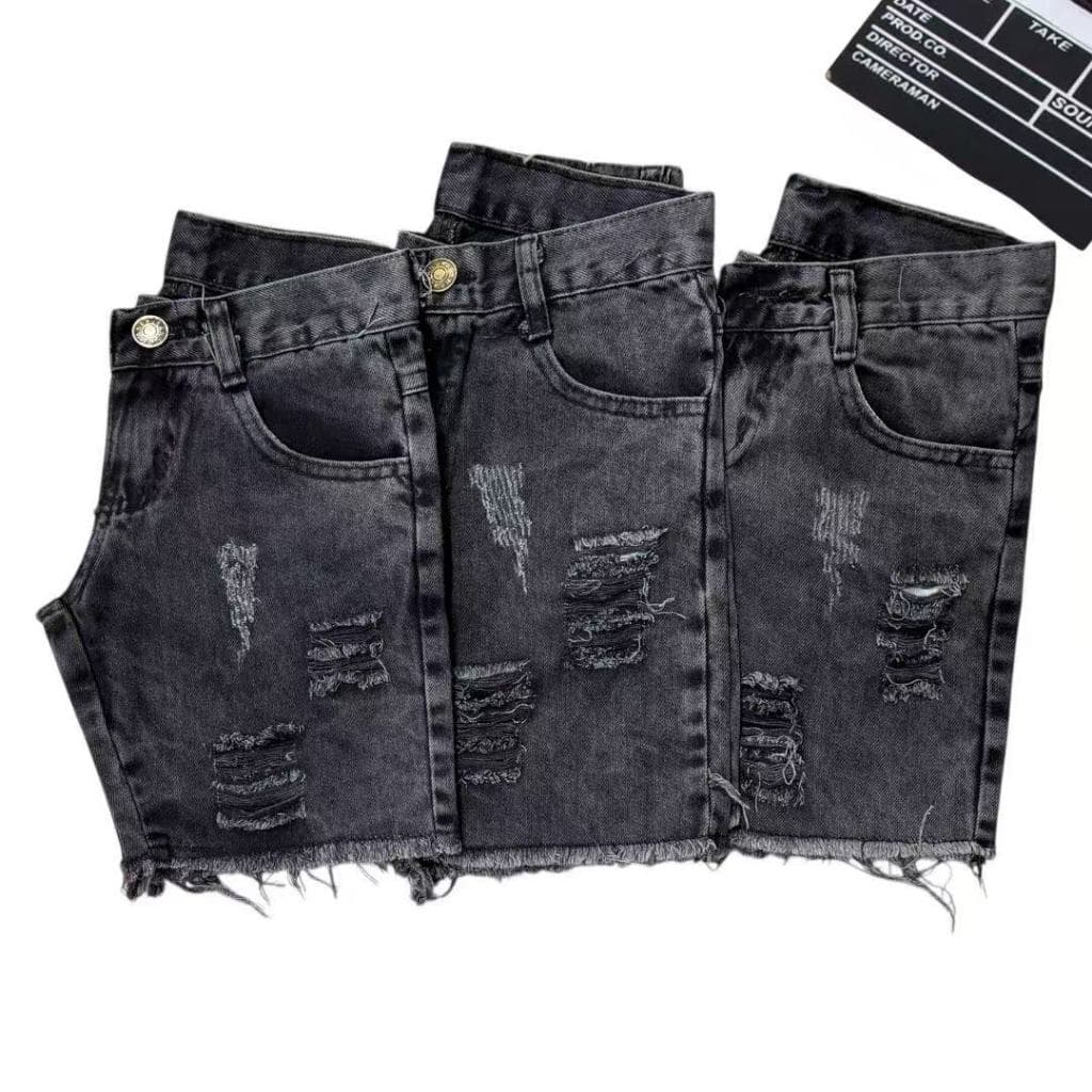 Short Jeans Infantil Masculino Grafite Rasgado Juvenil 06 S.M